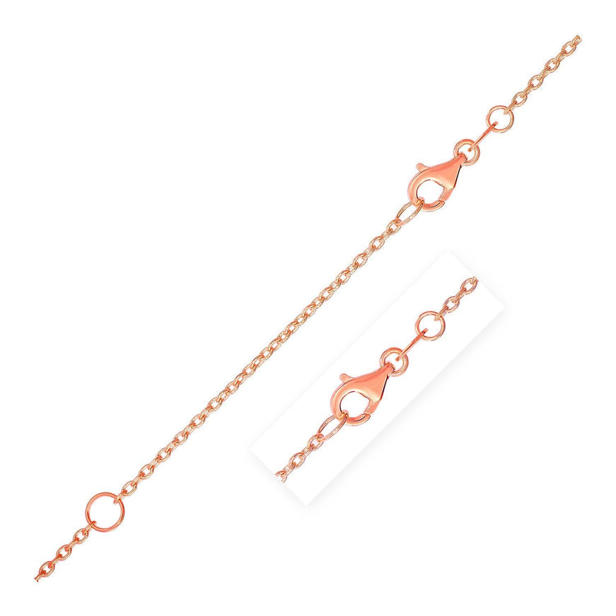 Extendable Cable Chain in 14k Rose Gold (1.2mm) - Ellie Belle