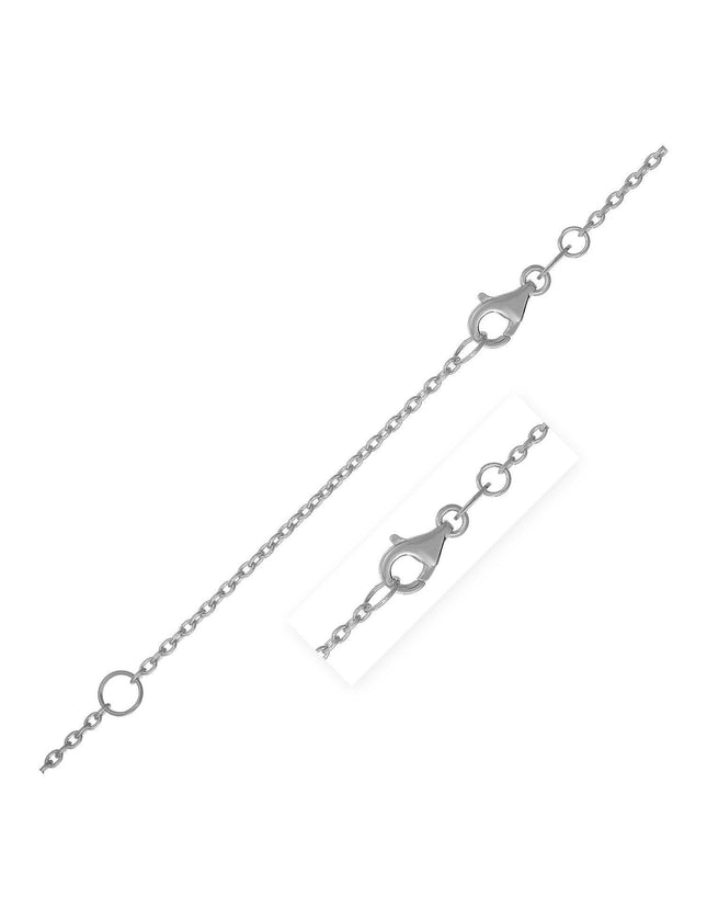 Extendable Cable Chain in 14k White Gold (1.2mm) - Ellie Belle