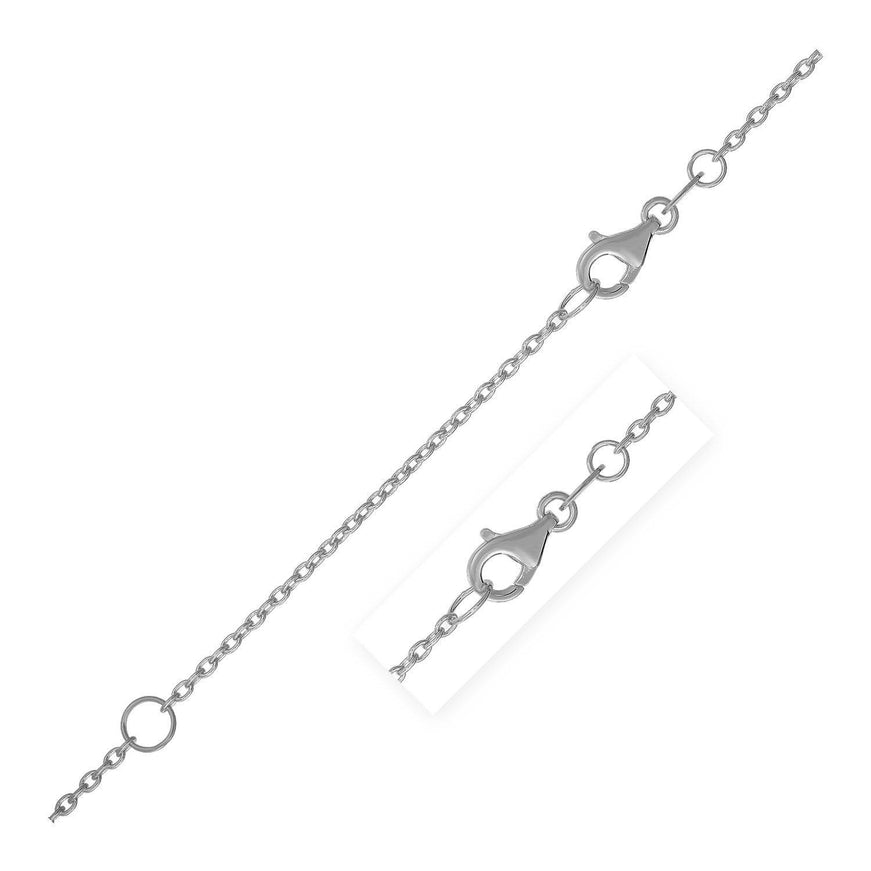 Extendable Cable Chain in 14k White Gold (1.2mm) - Ellie Belle