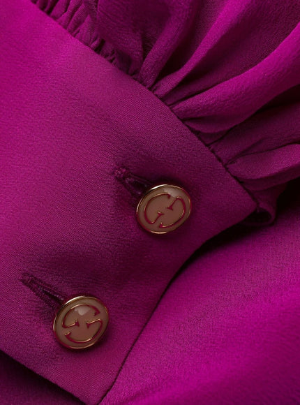 Gucci Purple Silk Belted Maxi Dress