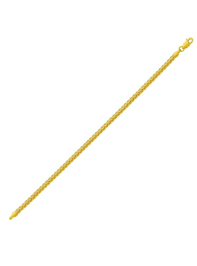 Fine Wheat Chain Bracelet in 10k Yellow Gold - Ellie Belle