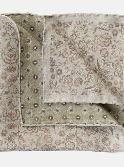 Elizabetta Pascal Silk Pocket Square Sage Green