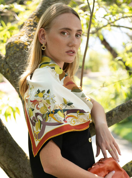 Elizabetta Anthea Silk Foulard - Ivory