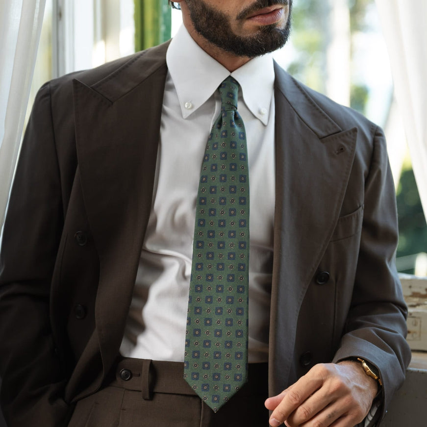 Elizabetta Bertone Printed Madder Silk Tie