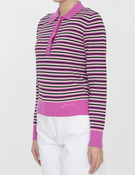 Ganni Striped Polo Sweater - Ellie Belle