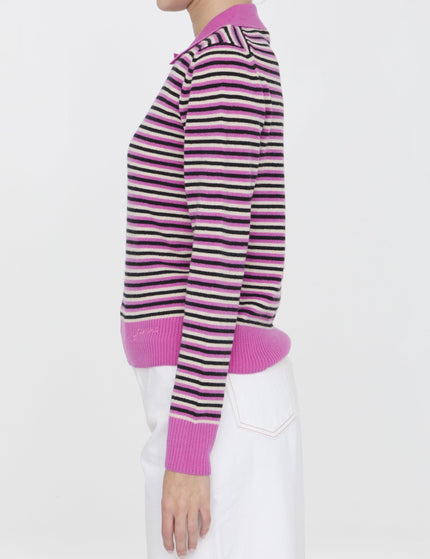 Ganni Striped Polo Sweater - Ellie Belle