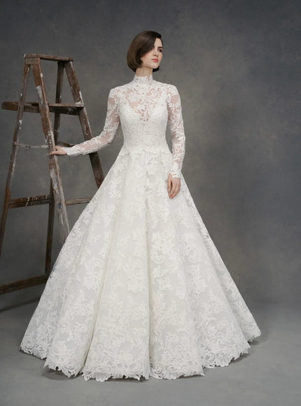 Anne Barge Benson Embroidered Lace Wedding Gown