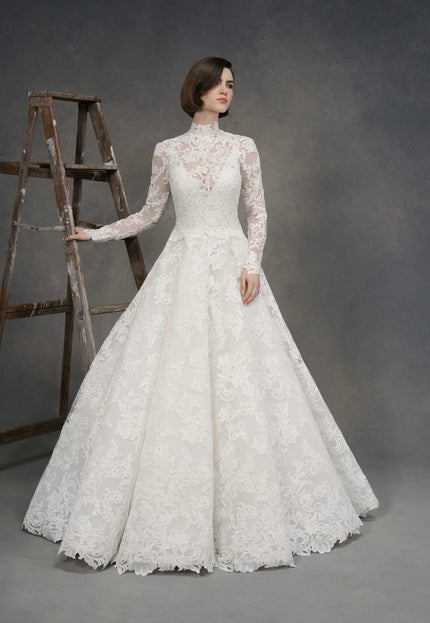 Anne Barge Benson Embroidered Lace Wedding Gown