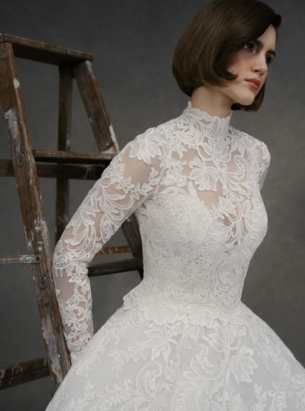 Anne Barge Benson Embroidered Lace Wedding Gown