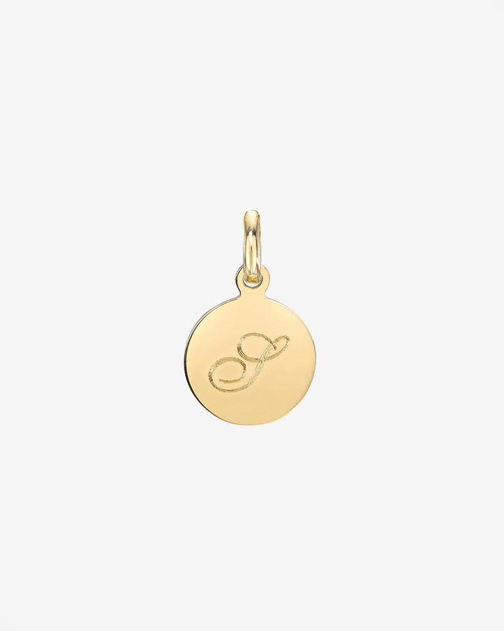 Zoe Lev 14K Gold Engraved Disc Pendant
