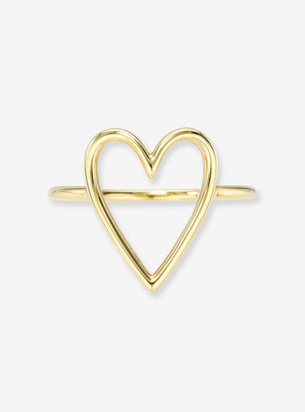 Zoe Lev 14K Gold Open Heart Ring