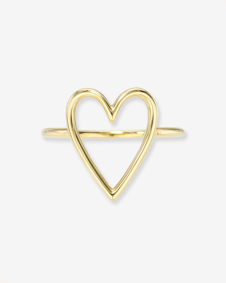 Zoe Lev 14K Gold Open Heart Ring