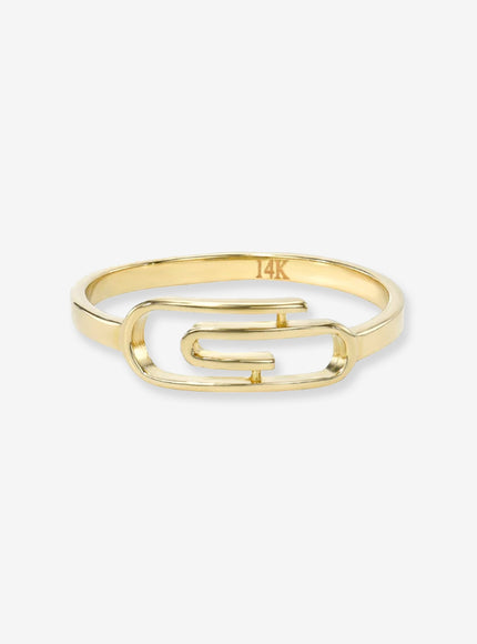 Zoe Lev 14K Yellow Gold Paper Clip Ring