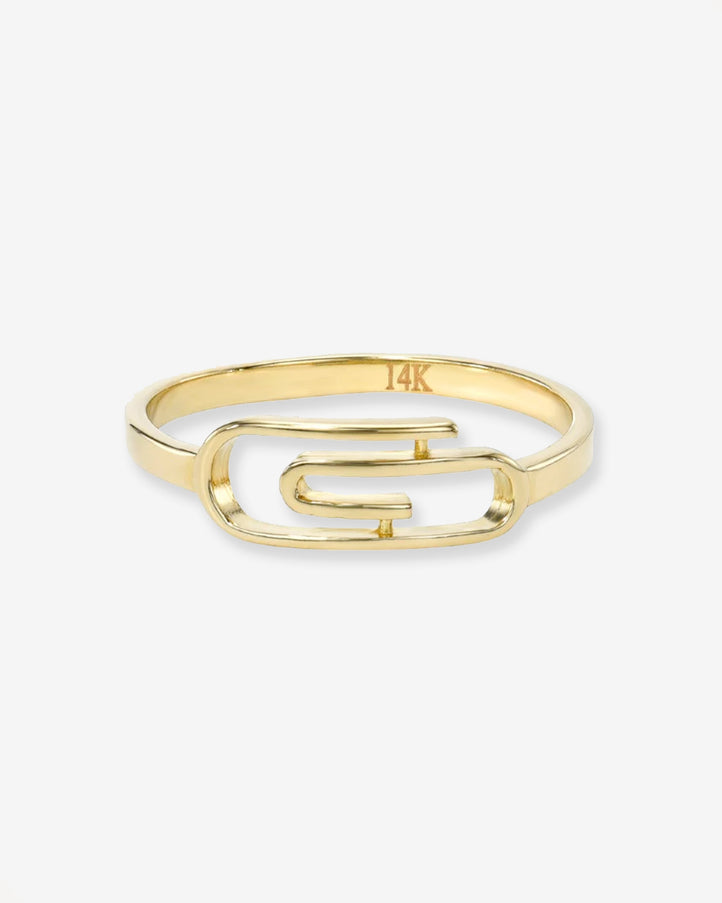 Zoe Lev 14K Yellow Gold Paper Clip Ring