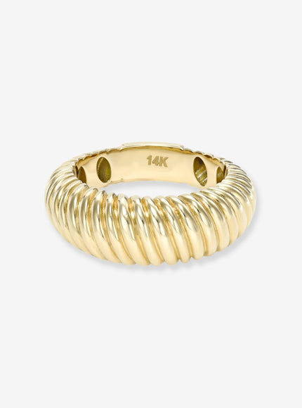 Zoe Lev 14K Gold Ribbed Dome Ring