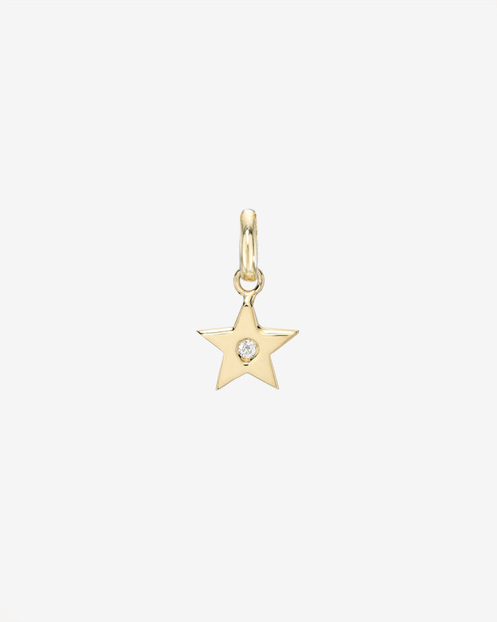 Zoe Lev 14K Gold Star with Tiny Diamond Pendant