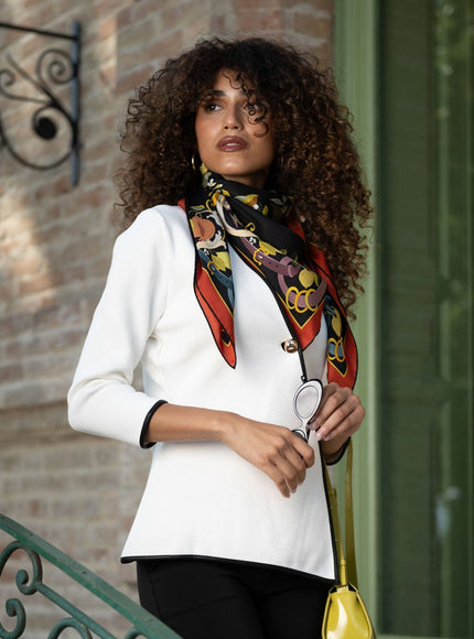 Elizabetta Anthea Silk Foulard in Black