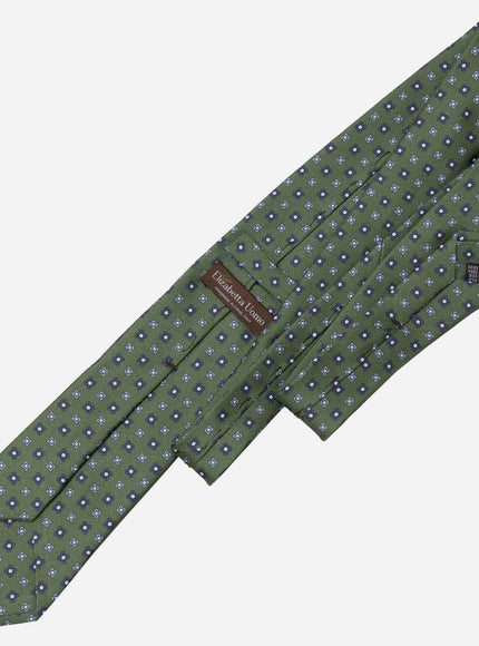 Elizabetta Siracusa Printed Silk Tie Green