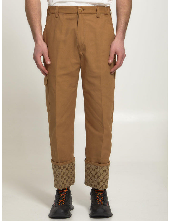 Gucci Beige Trousers With Gg Cuff - Ellie Belle