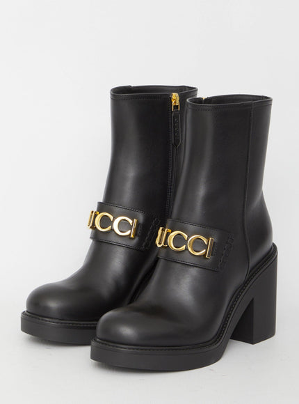 Gucci Cara Leather Logo Bootie - Ellie Belle