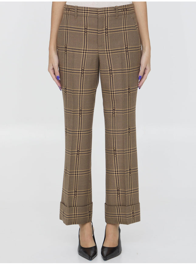 Gucci Check Wool Trousers - Ellie Belle