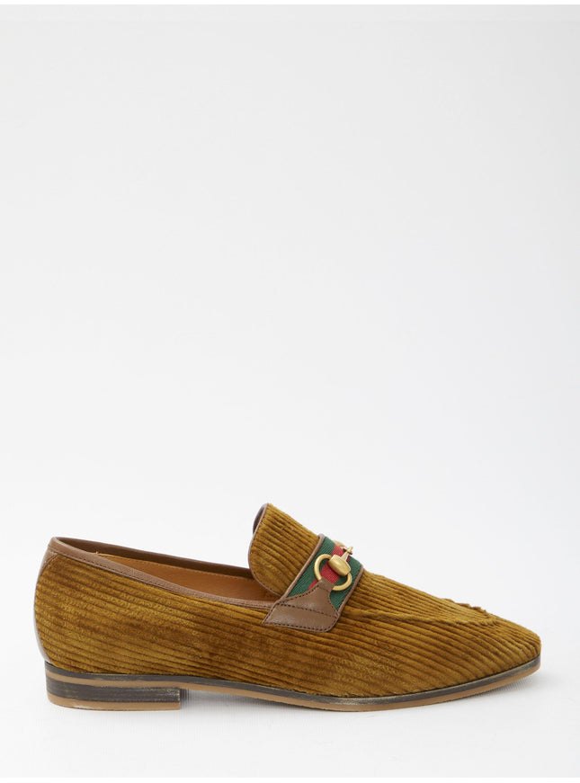 Gucci Corduroy Loafers With Horsebit - Ellie Belle