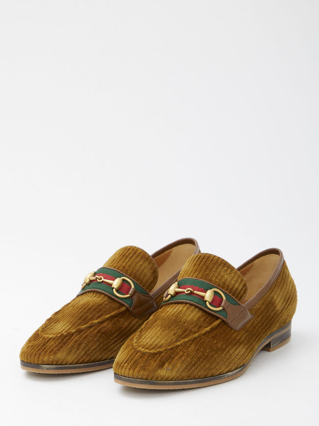 Gucci Corduroy Loafers With Horsebit - Ellie Belle