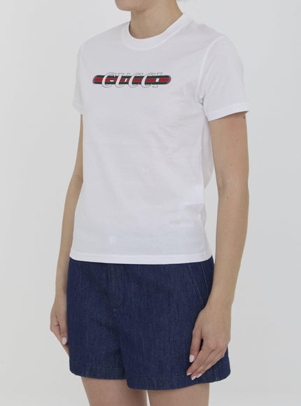 Gucci Cotton Jersey T-shirt With Gucci Print - Ellie Belle