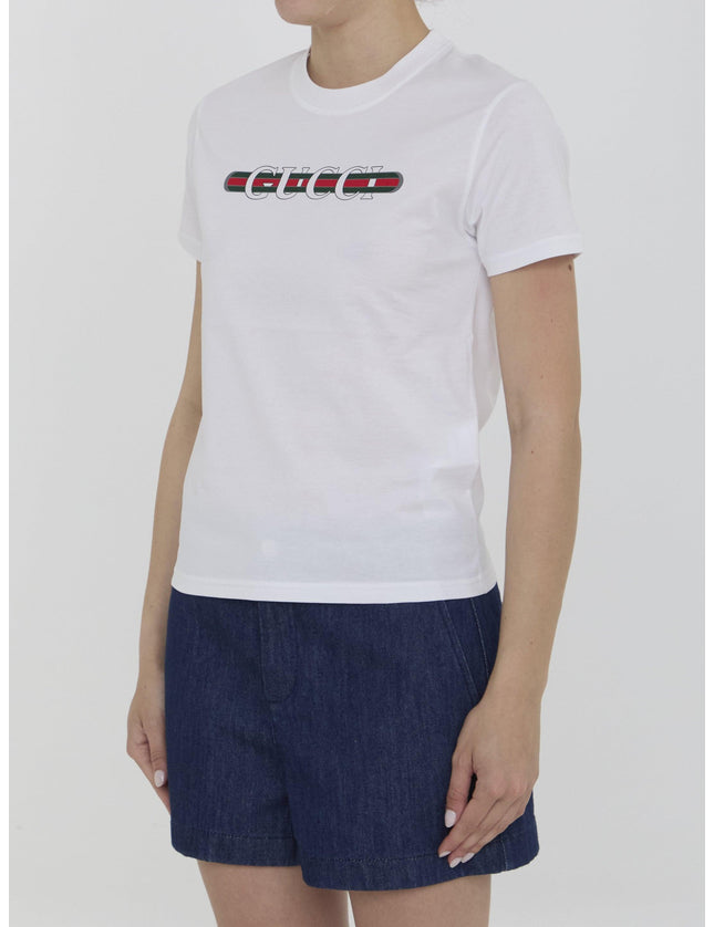 Gucci Cotton Jersey T-shirt With Gucci Print - Ellie Belle