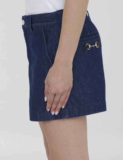 Gucci Denim Shorts With Horsebit - Ellie Belle