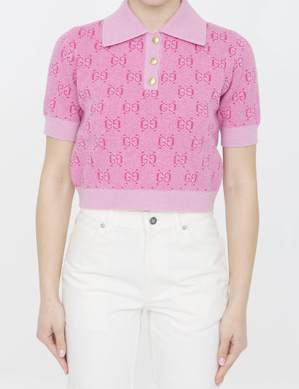 Gucci Gg Jacquard Wool Polo Shirt - Ellie Belle