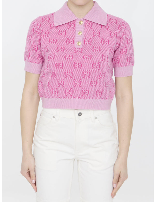 Gucci Gg Jacquard Wool Polo Shirt - Ellie Belle