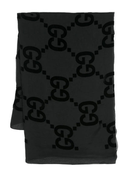 Gucci GG Silk Scarf in Black - Ellie Belle