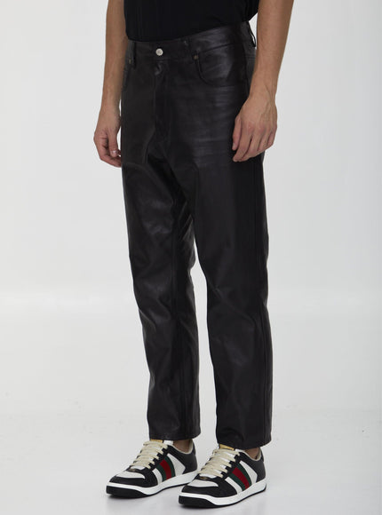 Gucci Shiny Leather Trousers - Ellie Belle