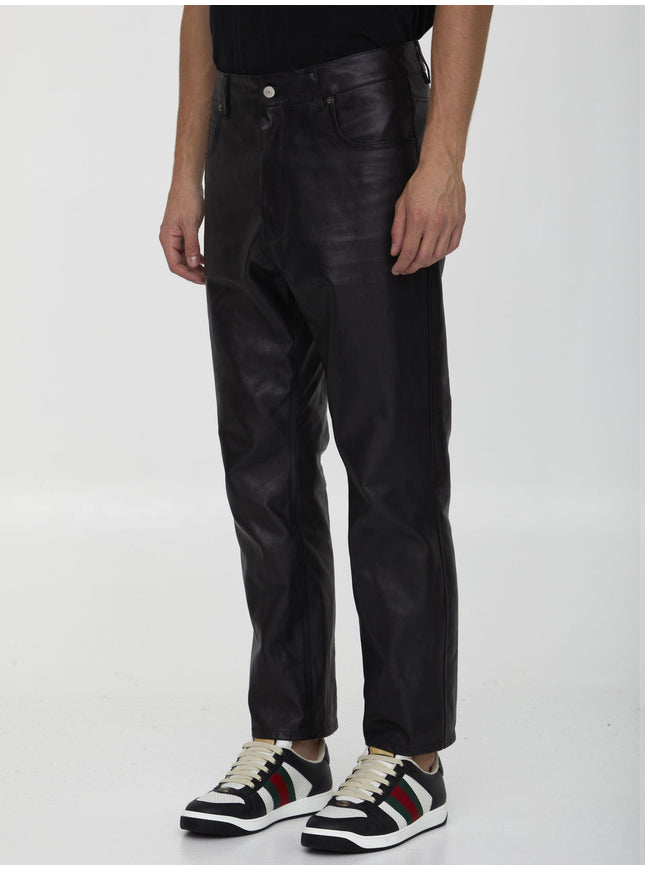 Gucci Shiny Leather Trousers - Ellie Belle