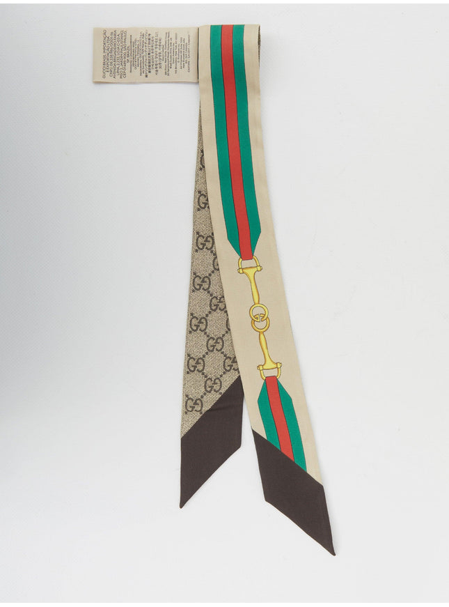 Gucci Silk With Horsebit Neck Bow Scarf - Ellie Belle