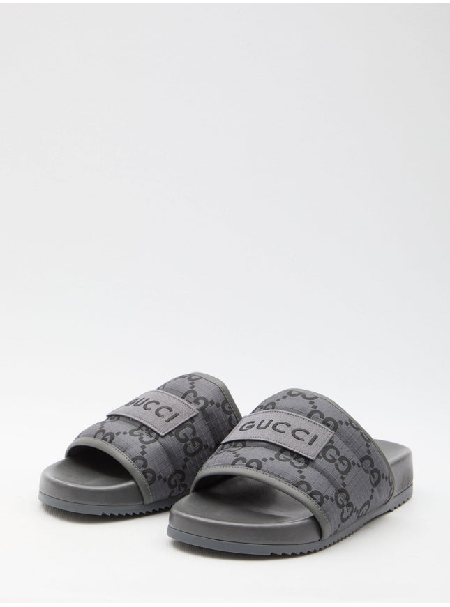 Gucci Slider Sandals With Gg Motif - Ellie Belle
