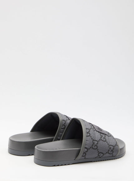 Gucci Slider Sandals With Gg Motif - Ellie Belle