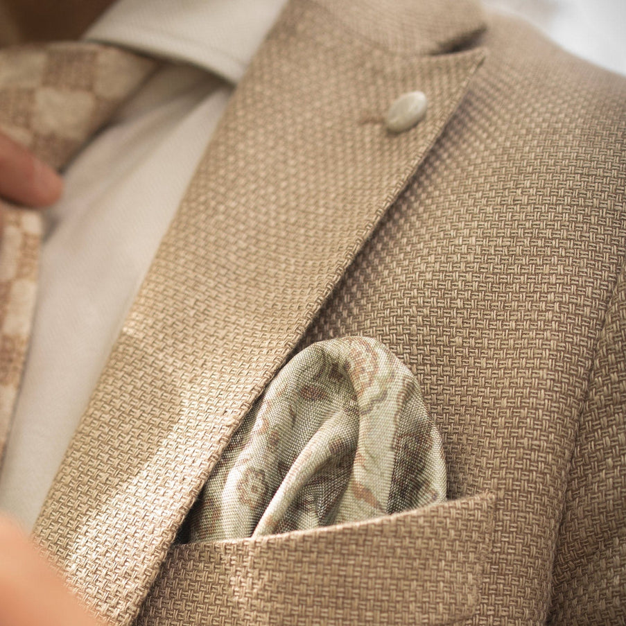 Elizabetta Pascal Silk Pocket Square Sage Green