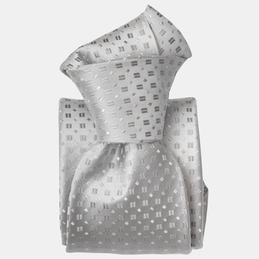 Elizabetta Barbera Silk Jacquard Tie - Silver