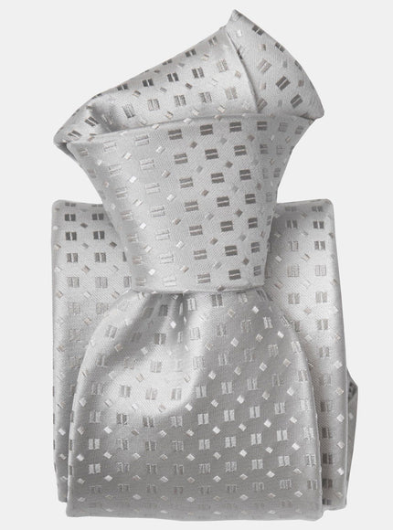 Elizabetta Barbera Silk Jacquard Tie in Silver
