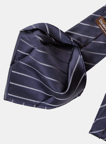 Handmade Italian silk tie in midnight blue