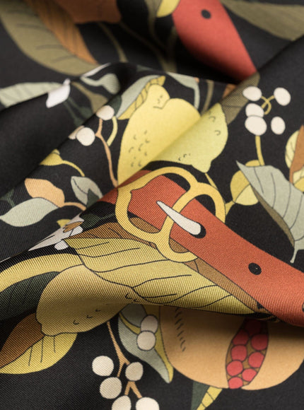 Elizabetta Anthea Silk Foulard in Black