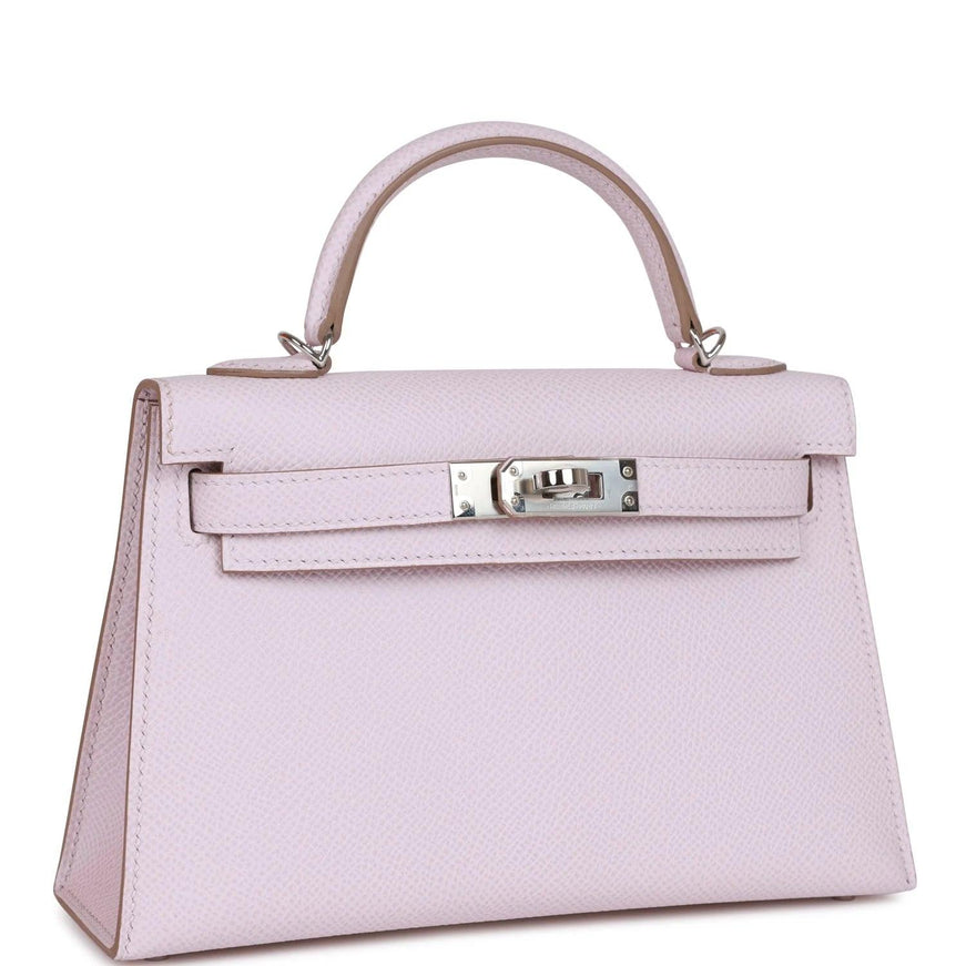 Hermes Kelly Sellier 20 Mauve Epsom Palladium Hardware - Ellie Belle