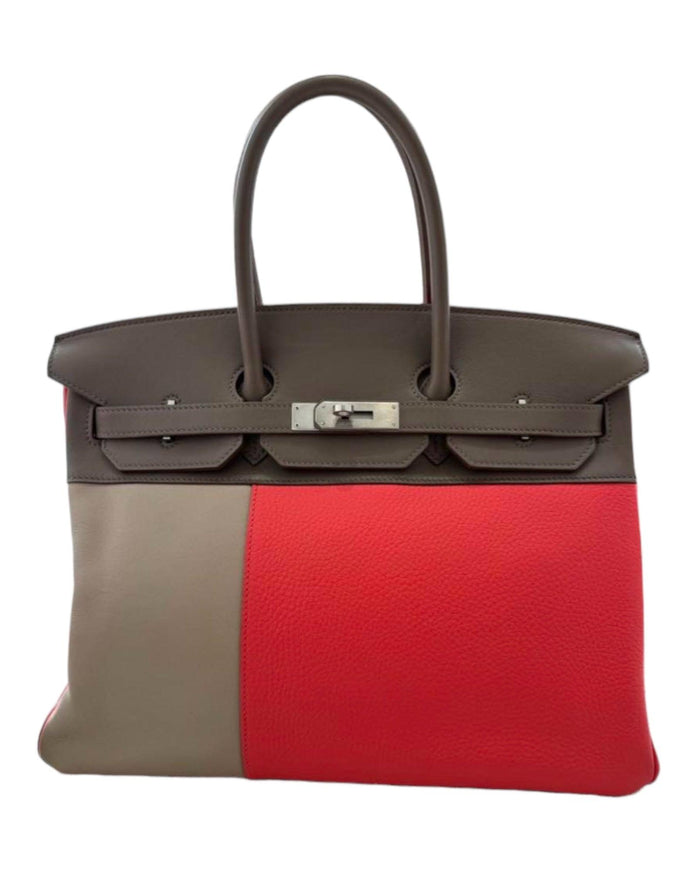 Hermès Limited Edition Birkin Cascade 35 Tricolor Palladium Hardware - Ellie Belle