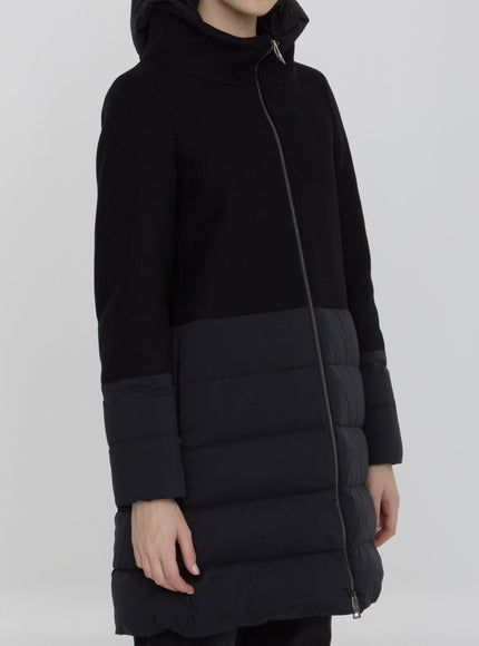 Herno Diagonal Wool Mixed Media Coat - Ellie Belle