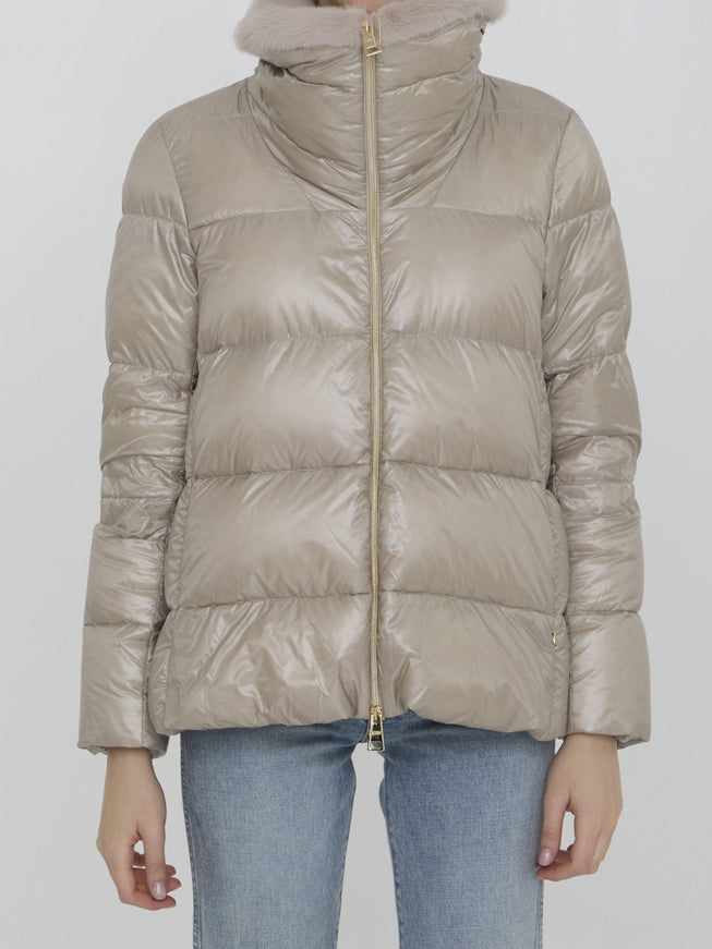 Herno Down Jacket In Nylon And Eco-Fur - Ellie Belle