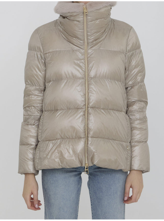 Herno Down Jacket In Nylon And Eco-Fur - Ellie Belle