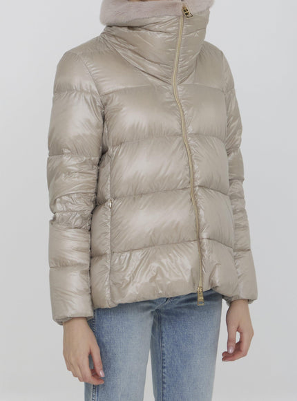 Herno Down Jacket In Nylon And Eco-Fur - Ellie Belle