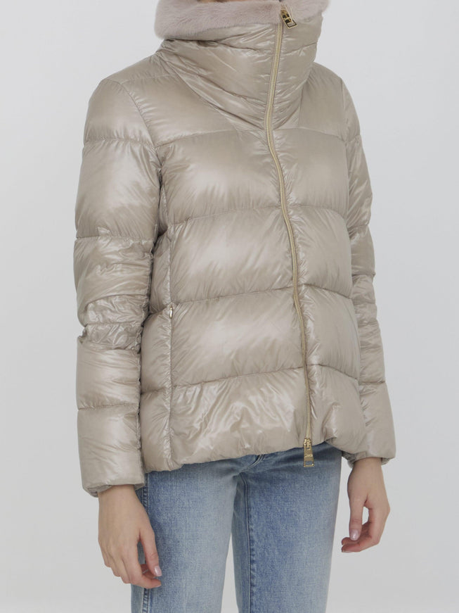 Herno Down Jacket In Nylon And Eco-Fur - Ellie Belle